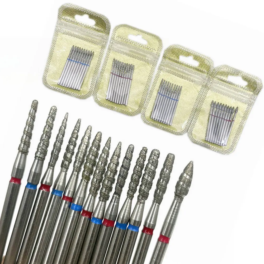 Set Da 10 Punte Diamantate Per Vetro E Ceramica, Diametro Gambo 2,35 Mm, Misure Da 0,4 A 3 Mm