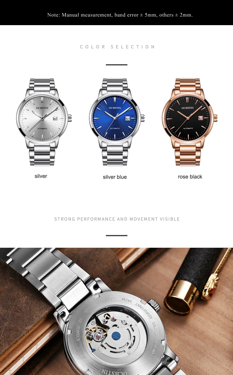 OCHSTIN Nuovo orologio da polso meccanico di lusso da uomo in acciaio inossidabile GMT Orologio da uomo automatico Hardlex di alta qualità Reloj Hombre 2022_voghion.com