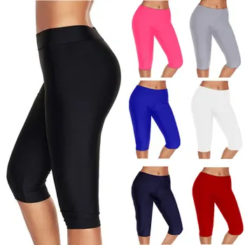 Leggings fitness push up a vita alta Crop cintura larga Ciclismo Leggings corti Allenamento da jogging per le donne Leggings da allenamento 1