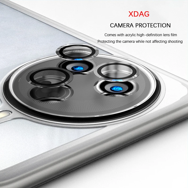 Clear Soft Silicone Acrylic Phone Case with Lens Protector Film