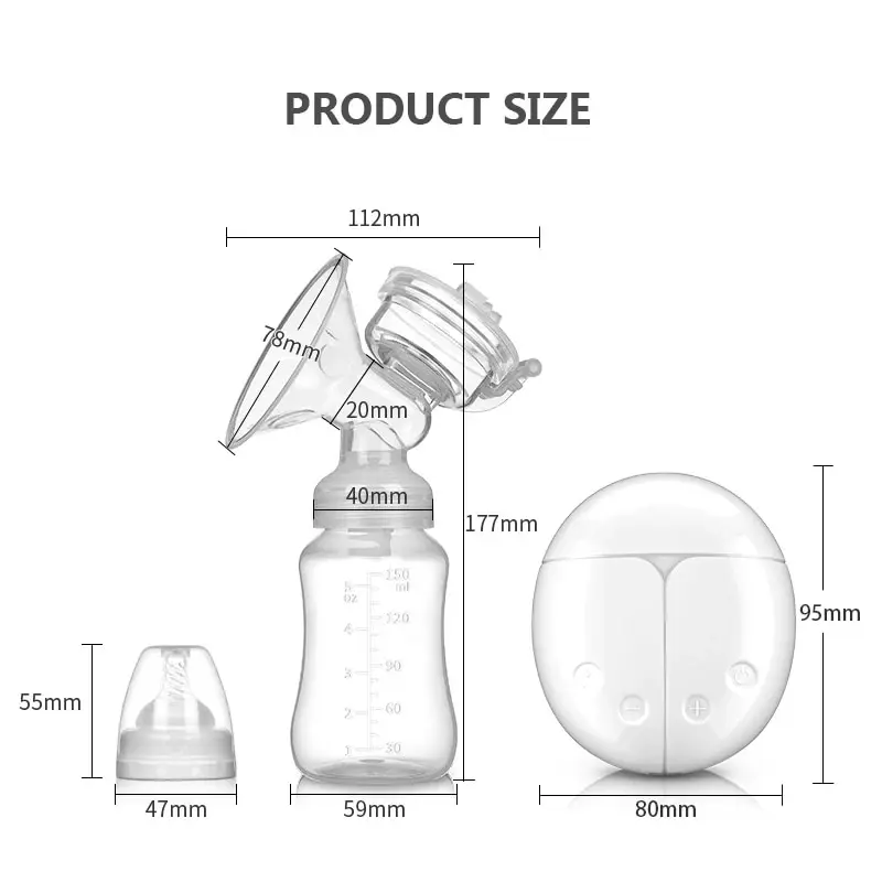New Electric Double Breast Pump USB BPA Free Breast Pumps Baby Breast Feeding With Nursing Pads and Breast Milk Storage Gift Set 4