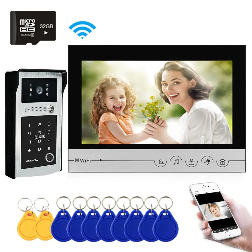 Tuya-لاسلكي واي فاي فيديو باب الهاتف ، 9 بوصة جرس...