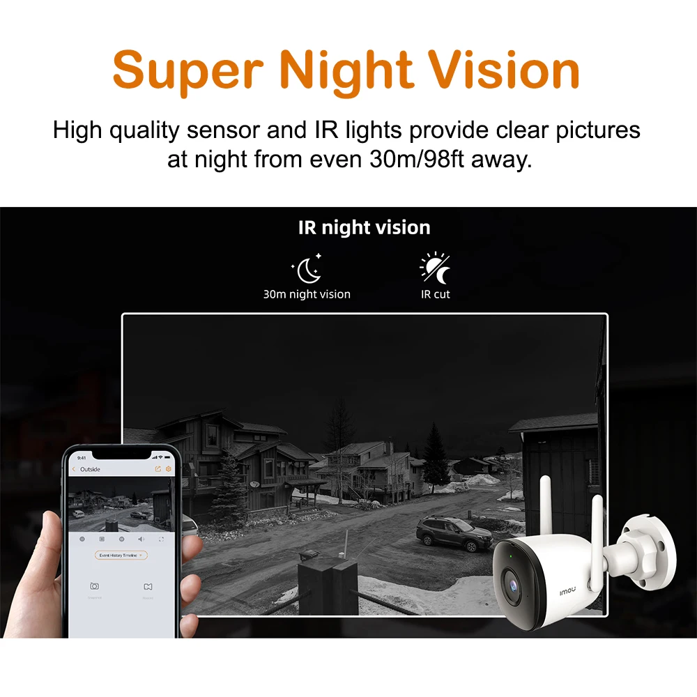 Camera WIFI Bullet 2S IPC-F46FP Full Color 4MP Ngoài Trời Của IMOU Camera WIFI Bullet 2S IPC-F46FP Full Color 4MP Ngoài Trời Của IMOU