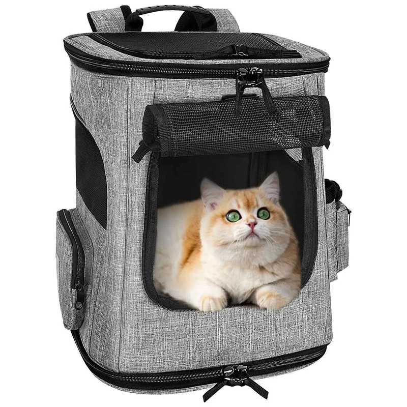 

HOT SALE Cat Carrier Backpack, Portable Back Support Backpacks For Small Dogs Pets, Foldable Breathable Puppy Kitten Carrying Ba