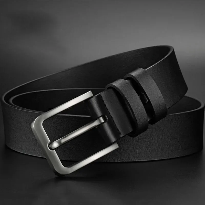 Mens Luxury PU Leather Belt - Alloy Square Pin Buckle Designer Jeans Accessory
