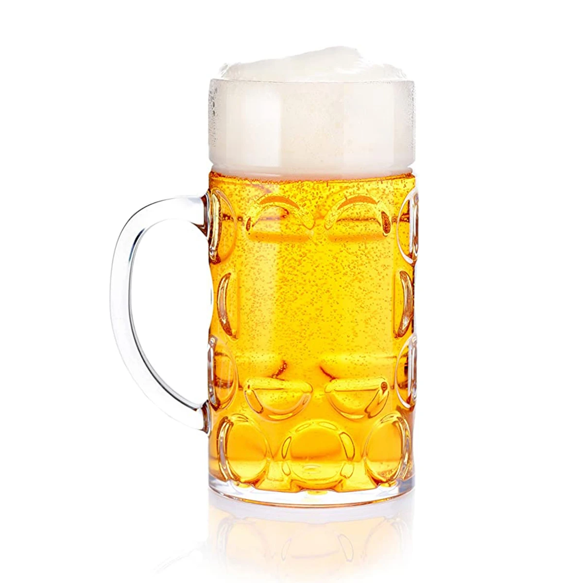 1000ML32ozPlasticBeerMugBierstein1LiterwithHandlesReusableDishwasherSafeAcrylicfor