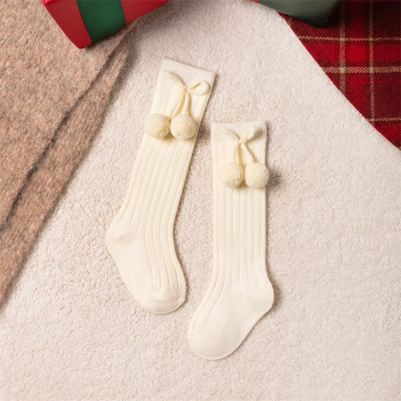 3 Paare/los Baby Ball Knie Hohe Socken Weiche Baumwolle Kinder Mädchen Nette Streifen Solide Socke Spanisch Kinder Lange Socken Für 0-8 jahre – Detail 14
