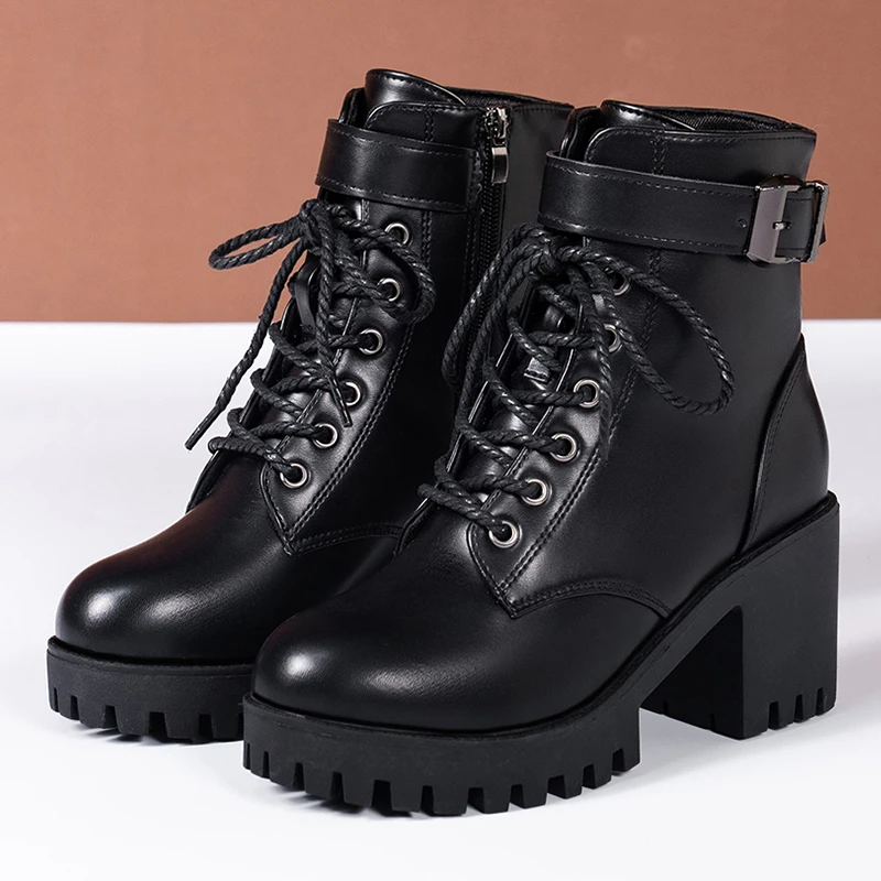 Women's Boots 2022 New Lace Up Boots For Women Fashion Knight Boots