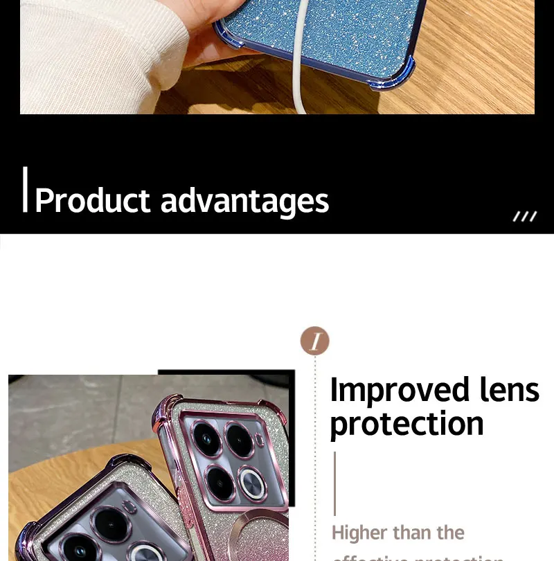 Coque de téléphone à anneau magnétique transparente antichoc de placage de luxe pour Infinix Note 30 40 Pro Plus 4G Smart 8 7 5 2020 Glitte Soft Cover_voghion.com