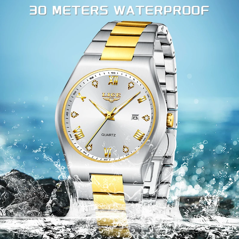 LIGE Men Watch Fashion Top Brand Luxury Luminous Watches For Men Casual Business Sports Waterproof Quartz Chronograph Clock Male