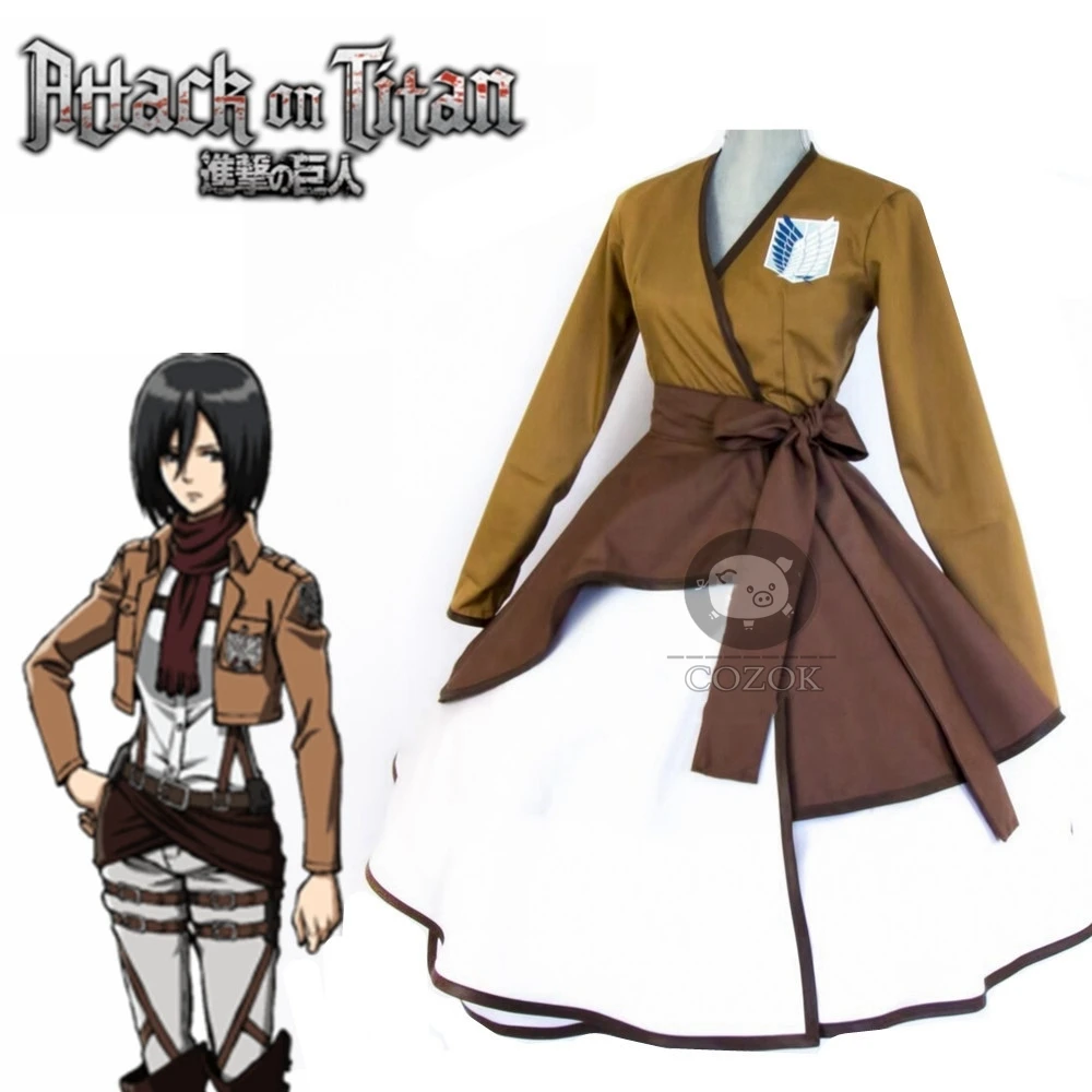 

Anime ATTACK ON TITAN Women Lolita Long Sleeve Dress Kimono Cosplay Costume Cutome-Made Free Shipping