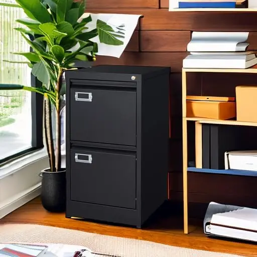 2 Drawer File Cabinet with Lock Metal Vertical Filing Storage Cabinet Office Home Steel Vertical File Cabinets
