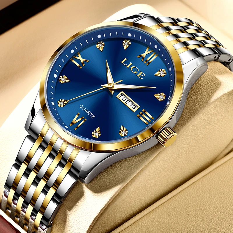 Elegant Women's Waterproof Diamond-Accented Bracelet Watch - Fashion Business Luminous Quartz Chronograph