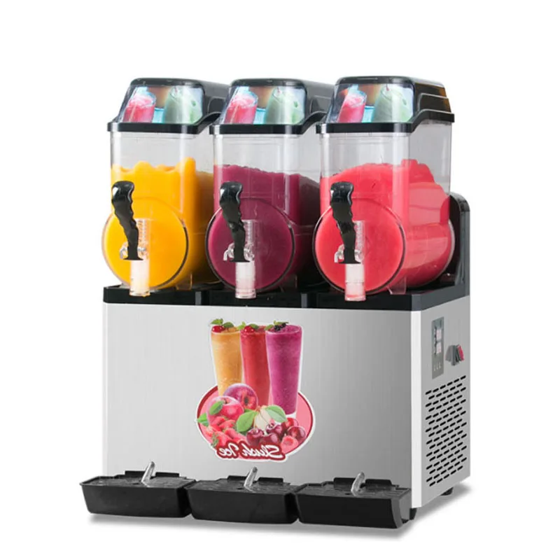 

Commercial Slush Machine Three-Cylinder Stainless Steel 36L Juice Smoothie Snow Melting Maker