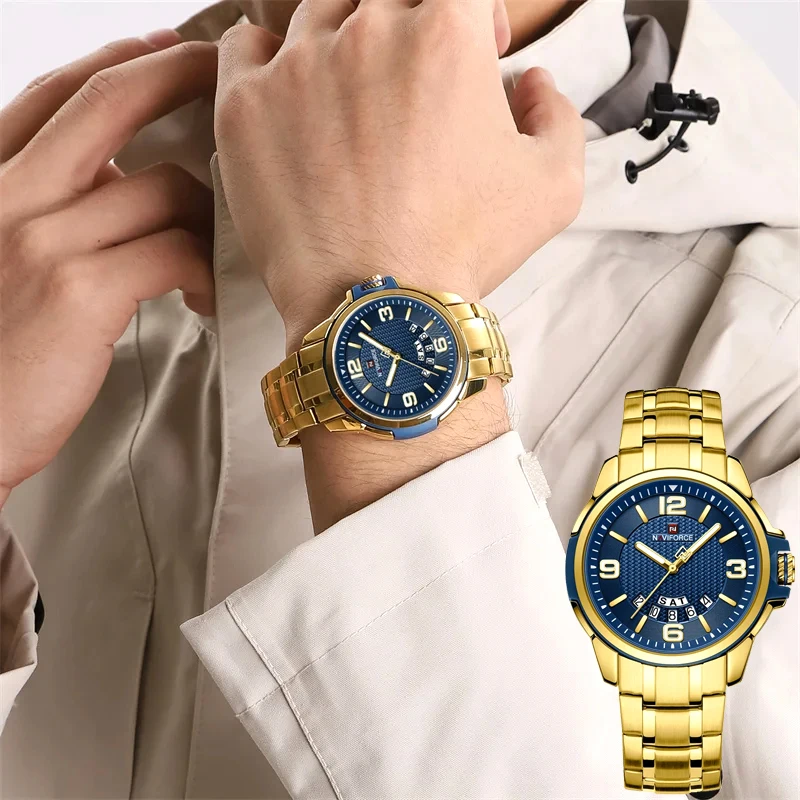 

Watch for Men New NAVIFORCE Military Sports Male Waterproof Luminous Clock Stainless Steel Quartz Wristwatch Relogio Masculino