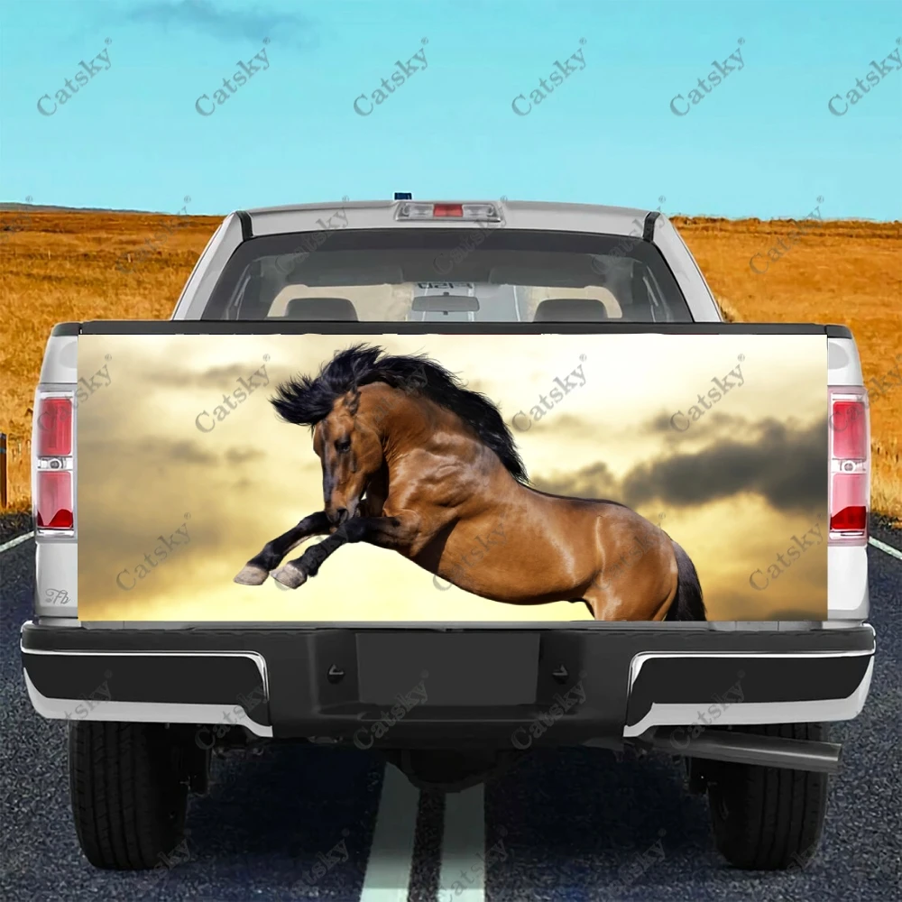 Galloping Mustang Pattern Car Tail Trunk Protect Sticker Decal Car Body Automobile Decorazione Per Suv Fuoristrada Pickup Universale