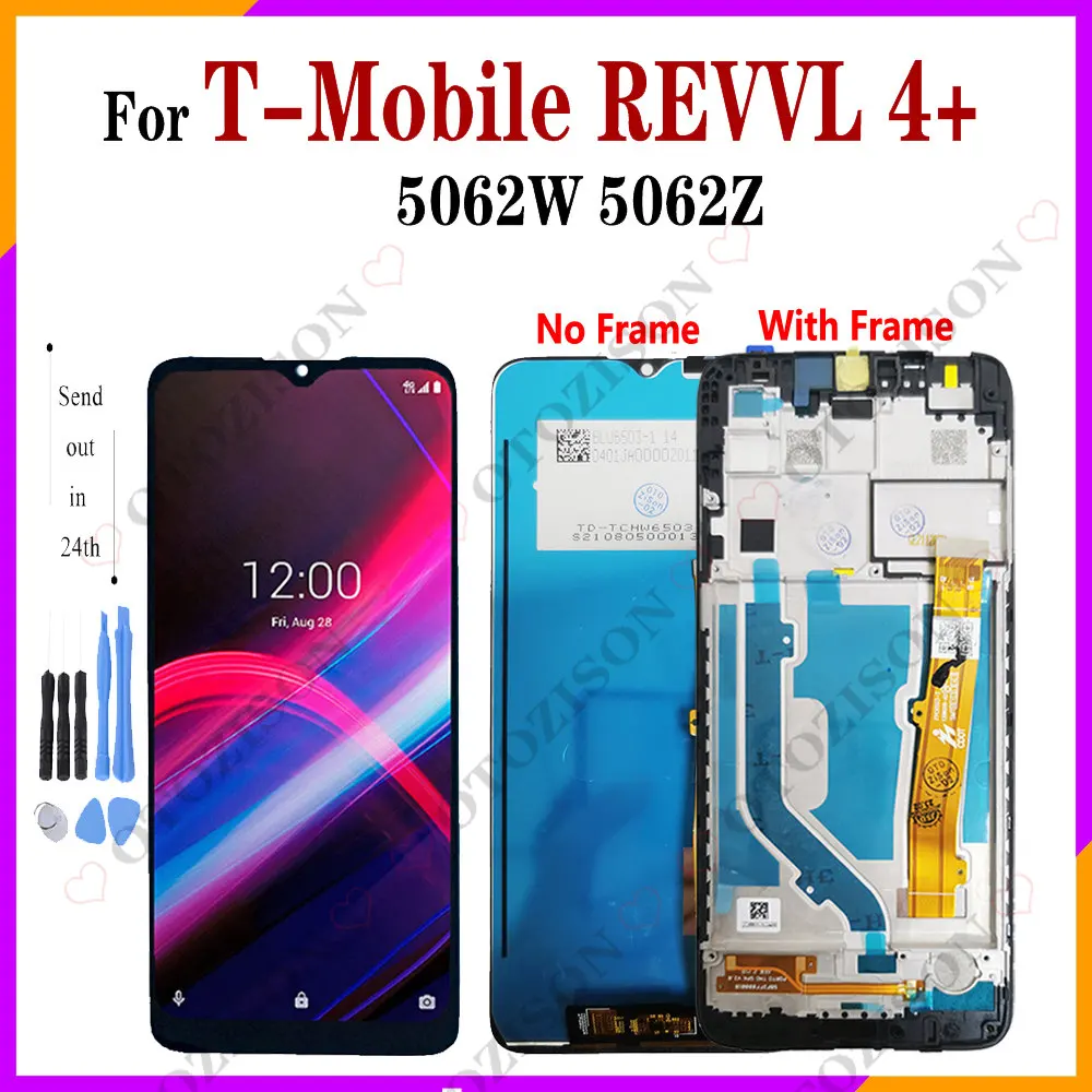 Display Da 6.52 "Per T-Mobile Revvl 4 + Lcd Con Cornice 5062W 5062Z Touch Panel Screen Digitizer Assembly Revvl 4 Plus Sostituzione