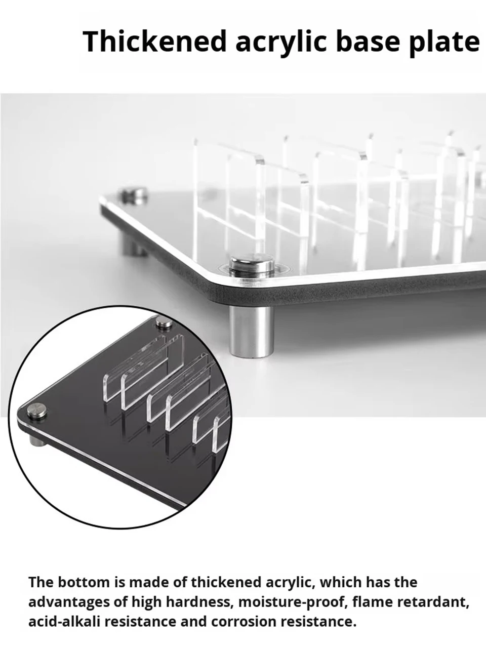 4-Fach Acryl-Displayständer für Kleine Metall-Autohaubenmodelle, PPF TPU Folien-Demonstrationsständer, Lackschutz-Testrequisite AFD-4 – Detail 5