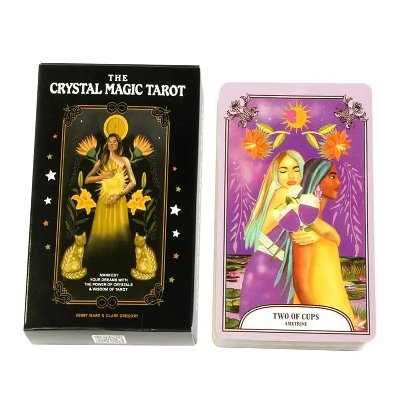 

Crystal Magic Tarot Deck 78PCS Beginners Tarot Cards Spirit Oracle Cards Fate Divination Cards Party Fortune Telling Board Game