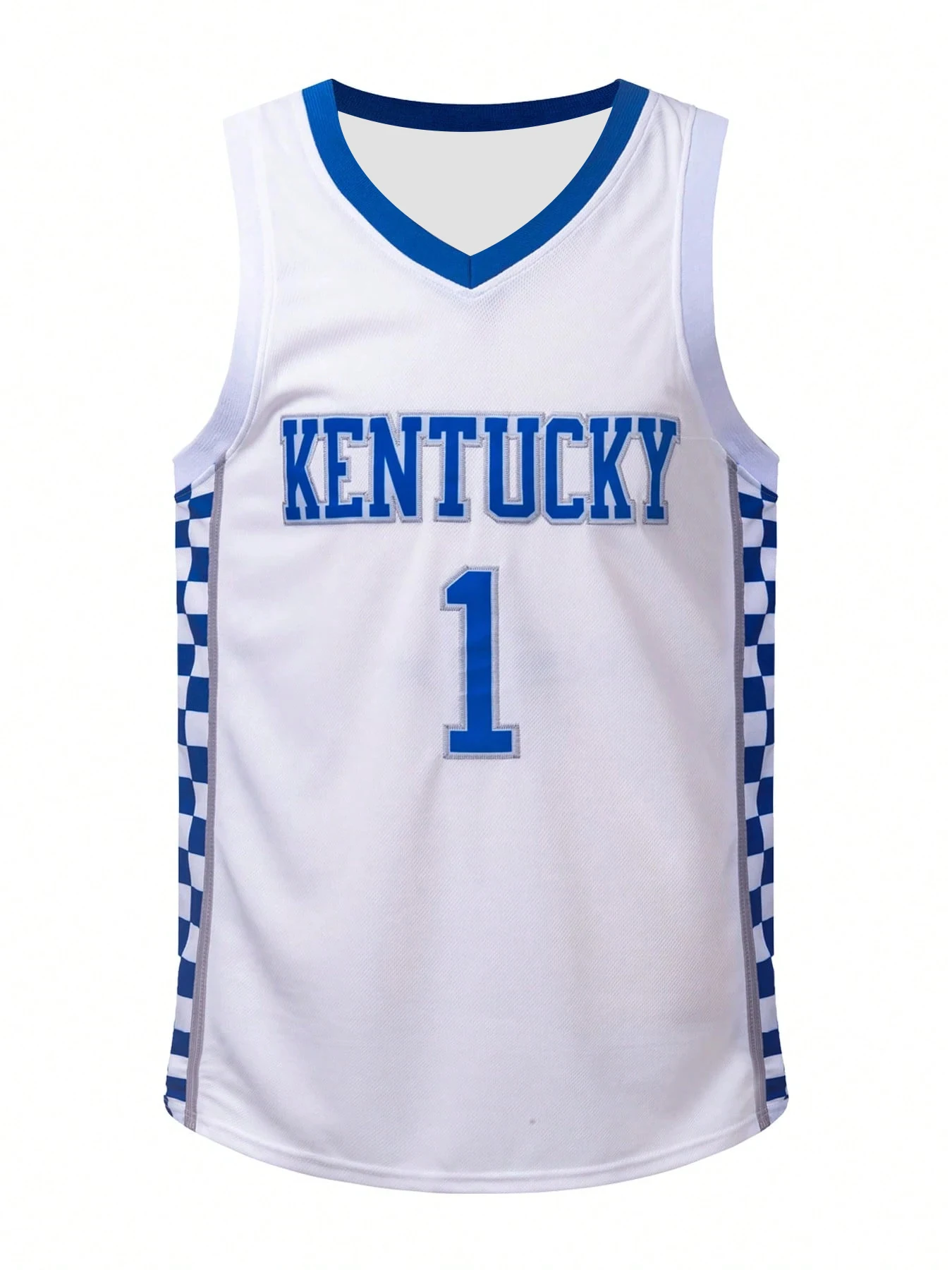Men's NO.1 KENTUCKY White Basketball Jersey Loose Breathable Sleeveless Crew Neck Tank Top Suitable For Basketball Sports Runnin basketball jerseys,men sport tees