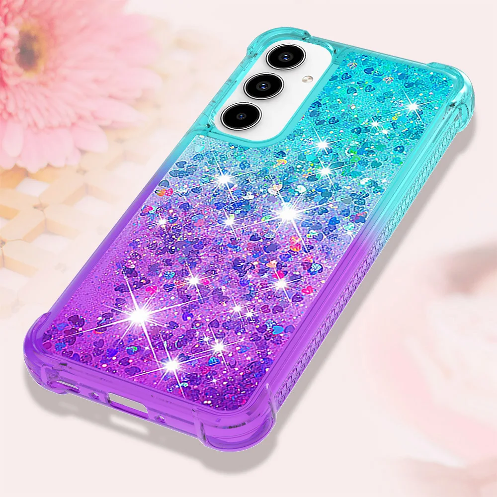 Luxury Bling Glitter Dynamic Quicksand Phone Case with Bumper Back Cover