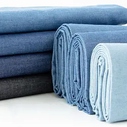 Washed Blue Denim Cotton Fabric for DIY Crafts and Clothing (Sky Blue)