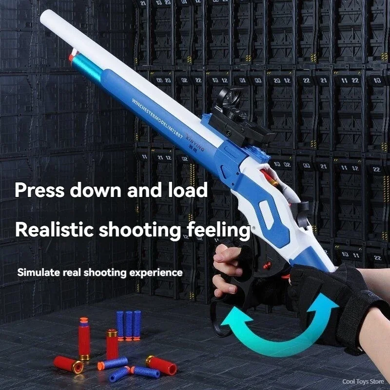 M1887 Soft Bullet Shell Ejecting Toy Guns Rifle Airsoft Gun Weapons Adults Manual Pneumatic Launcher Boys Outdoor CS Go Fighting 3