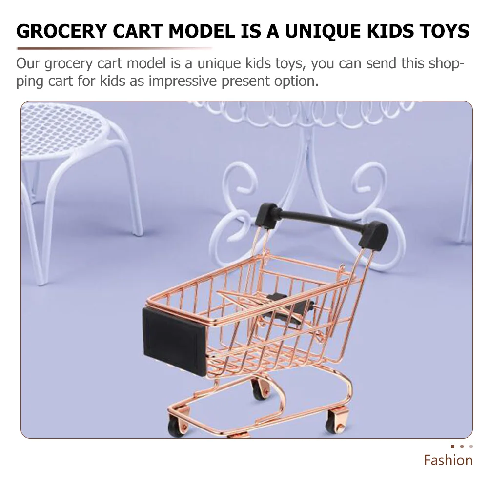 6 Pcs Shopping Cart Mini for Kids Carts Groceries Toddlers Desktop Makeup Sponge Holder Grocery Toys 1-3 Child 5