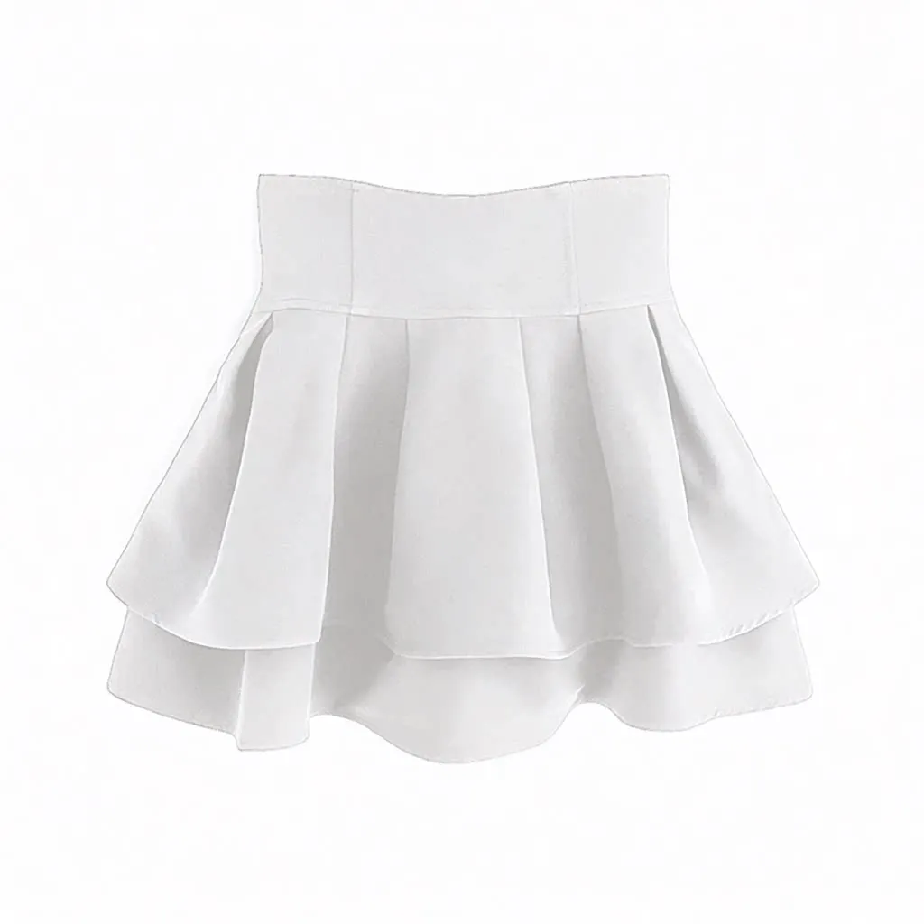 Lautaro Spring Summer Short Black Sweet Cute Kawaii Tiered Mini Skirt Women High Waist Cutecore Clothing Japanese Style Fashio