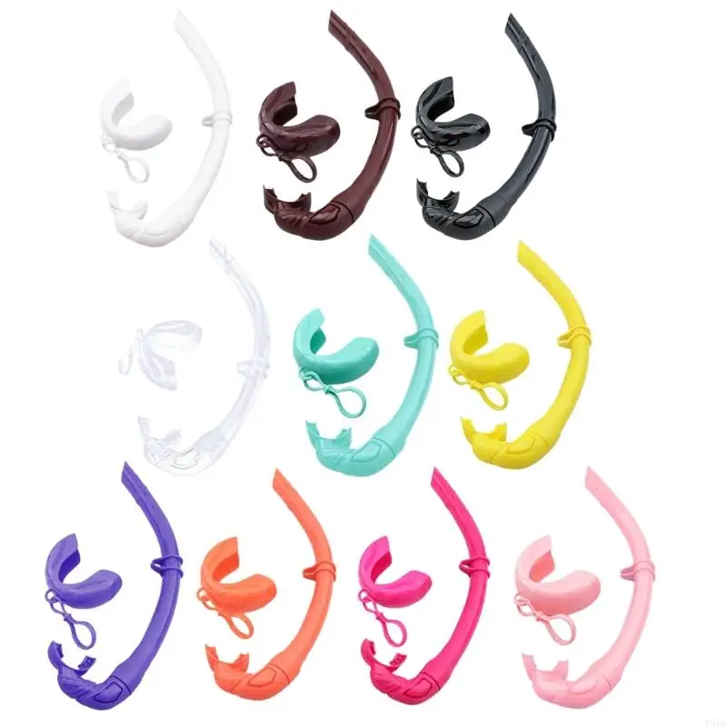 P88E Folding Rolls Up Silicone Snorkel with Storage Case Freediving Snorkel for Diving