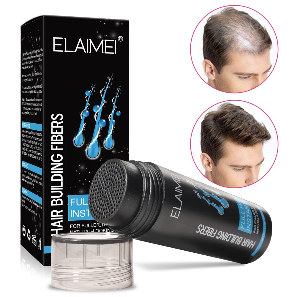 ELAIMEI 27.5g Hair Growth Fiber Keratin Thickening Spray Building Fibers Loss Products Instant Wig Regrowth Powders