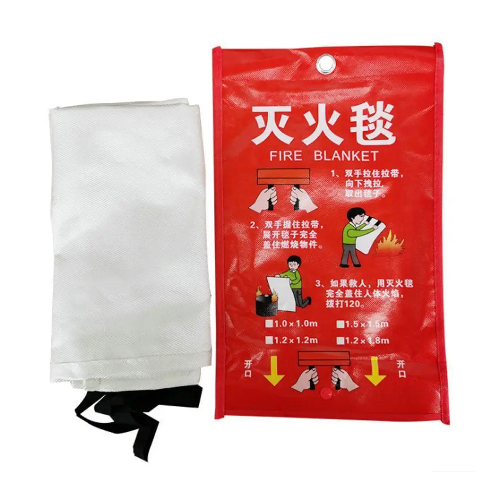 Fiberglass Fire Blanket 1M * 1M Fire Blanket Fighting Fire Extinguishers Glass Fibre Tent Emergency Survival Military Blanket Shelter Safety Cover