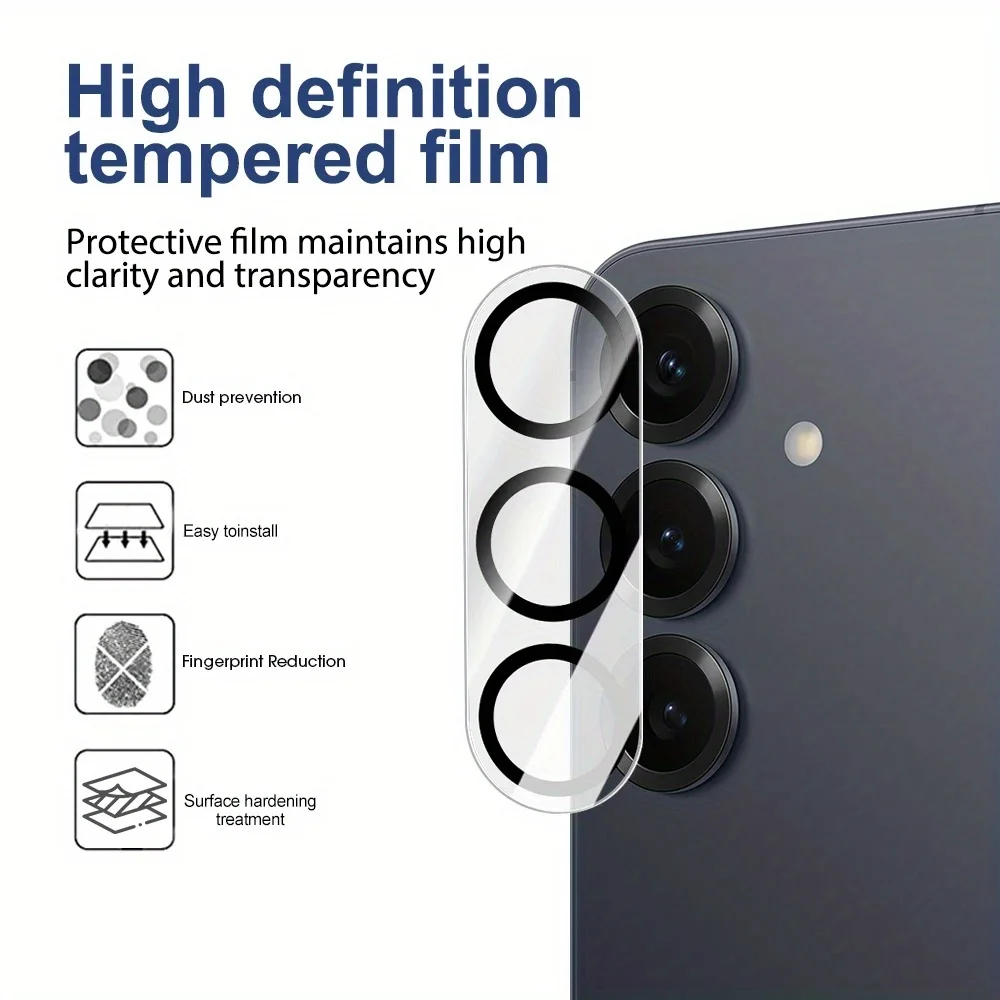 3-Pack 3D Full Cover Camera Lens Protector - HD Glass Protective Film
