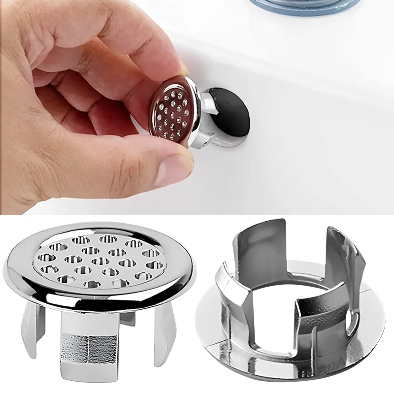 8/1Pcs Sink Hole Round Overflow Cover Ring Wash Basin Hollow Overflow Ring Sink Hole Cover Bathroom Kitchen Accessories sink overflow cover