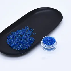 Mini Glass Beads for DIY Nail Art and Resin Crafts - 20g (Dark blue)