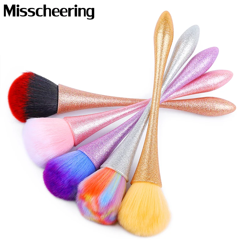 Gradient Colorful Nail Brush Cleaning Remove Powder Matte Handle Nail