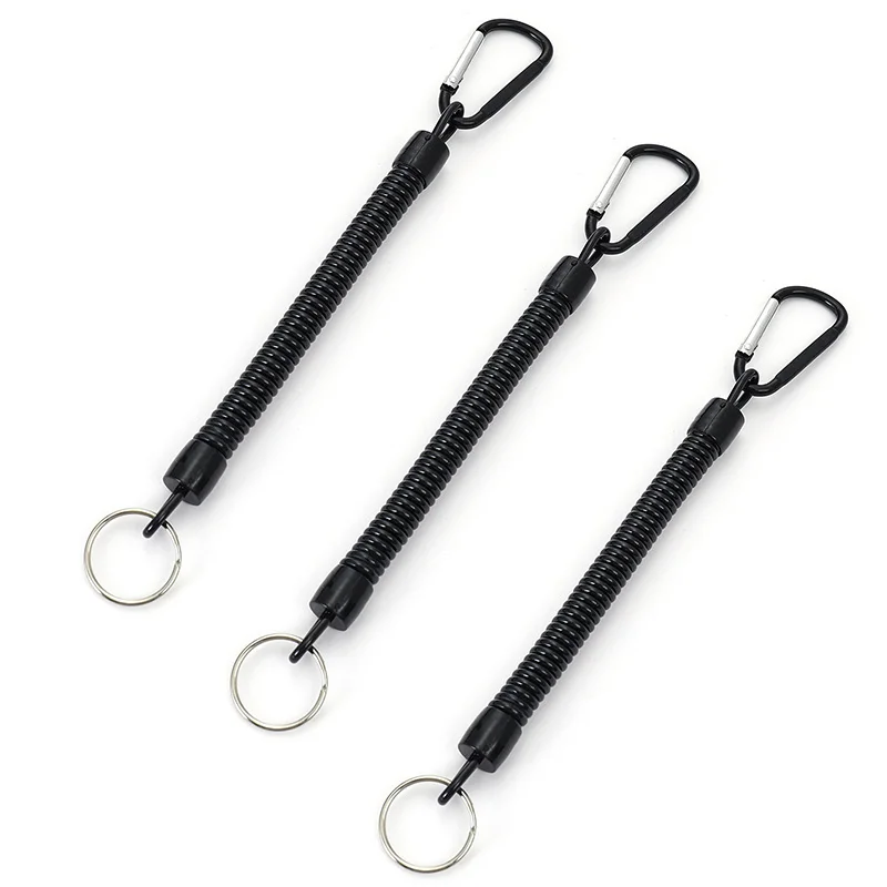 Fishing Lanyard Set - Retractable Coiled Tether with Carabiner for Secure Gear Retention