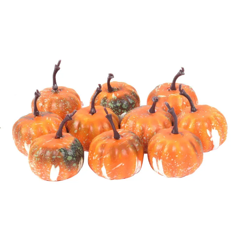 Mini Kürbis Deko Set - Künstliche Halloween Dekoration Mit Ahornblättern