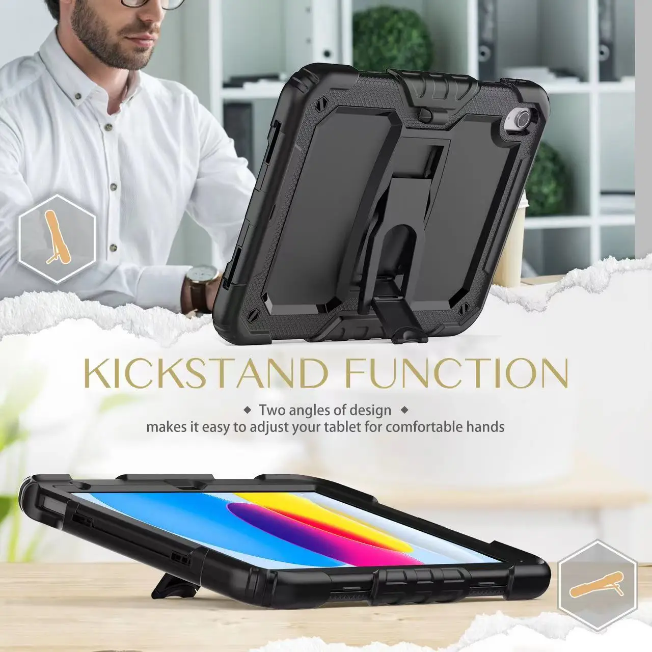 Durable Silicone Stand Case for Tablets - Kid-Friendly Protective Cover