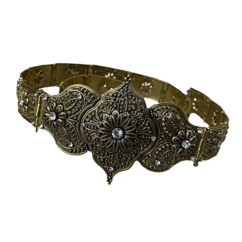 P9FE Aufwändige Kette, kaukasische Taillenkette, geschnitzte florale Taillenkette, Bauchkette – Detail 9