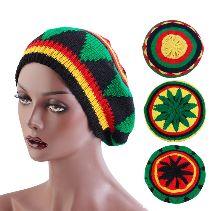 Bob Marley Bohemian Beret Fashion Hip Hop Striped Cap Beret Reggae