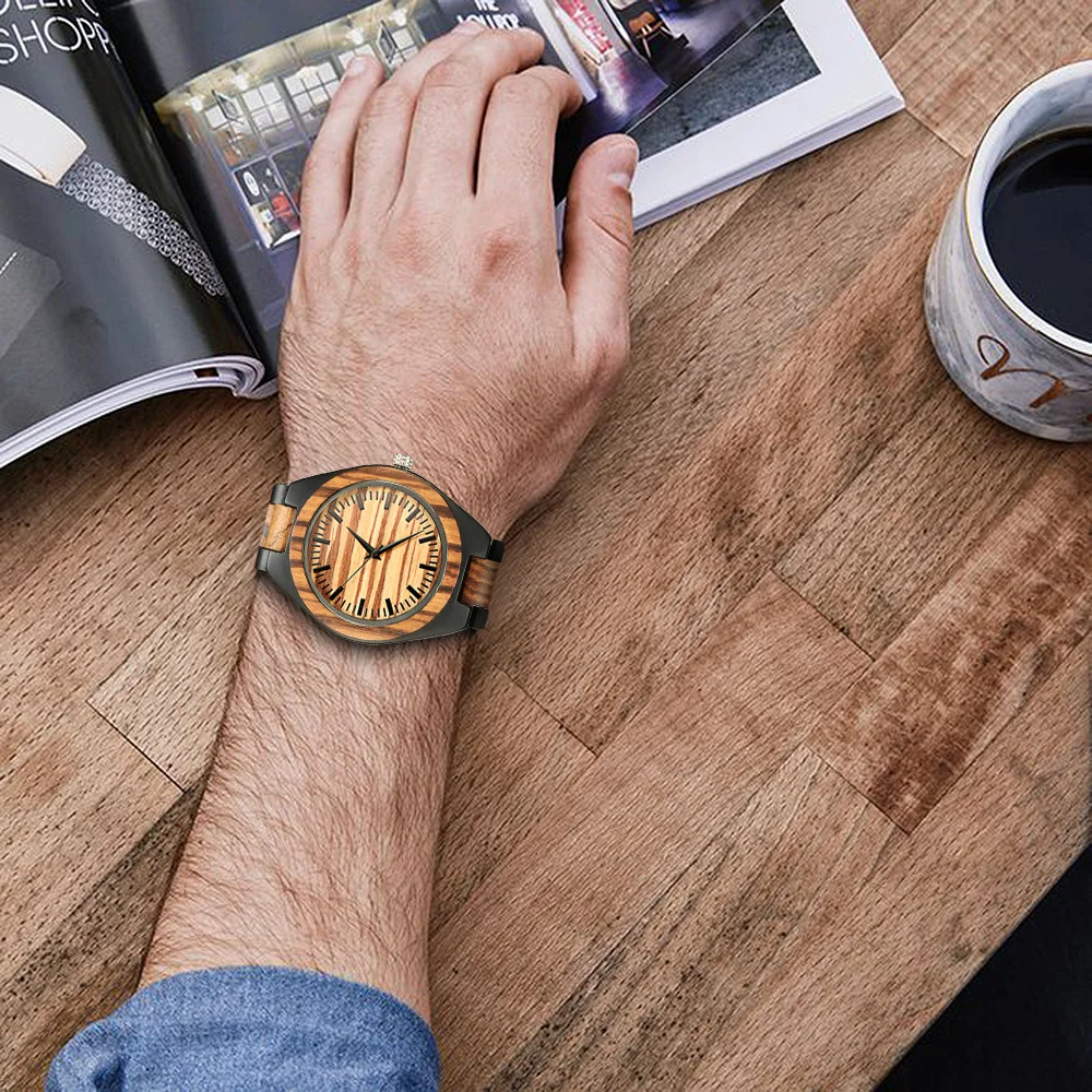 Personalised Wrist Watch For Men Luxury Timepieces Chronograph Wood Quartz Wacthes Box for Him Gifts Dropshipping Customized 5