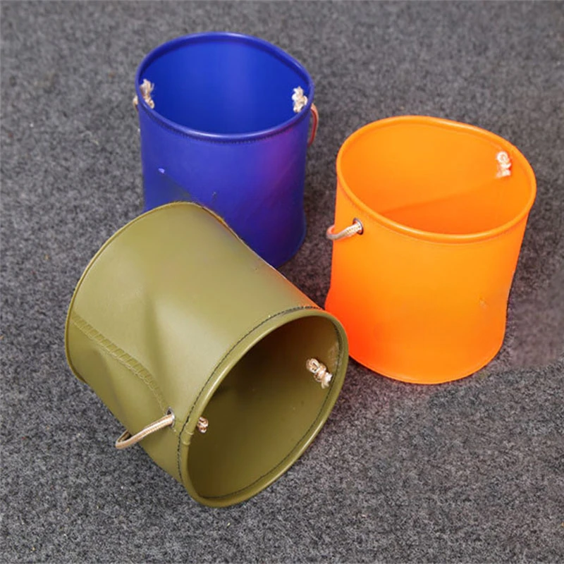 

1 Pcs 18cm OF Folding Bucket with Rope Belt Outdoor Folding Bag Carp Fishing Tackle Box Camping Fishing Accessories Tools