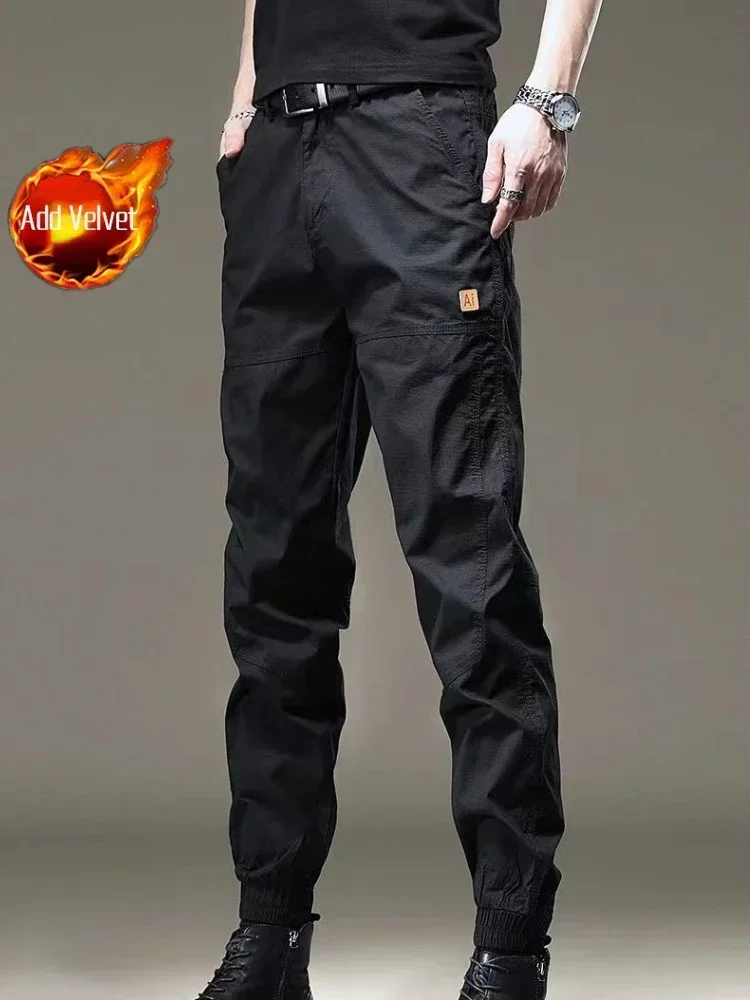 thumbnail image 1 of Pantalones de trabajo para hombre, pantalones cargo para hombre, pantalones de otoño, gris, corte regular, holgados, talla grande, moda, nailon, licra, ropa nueva, 1 of 5