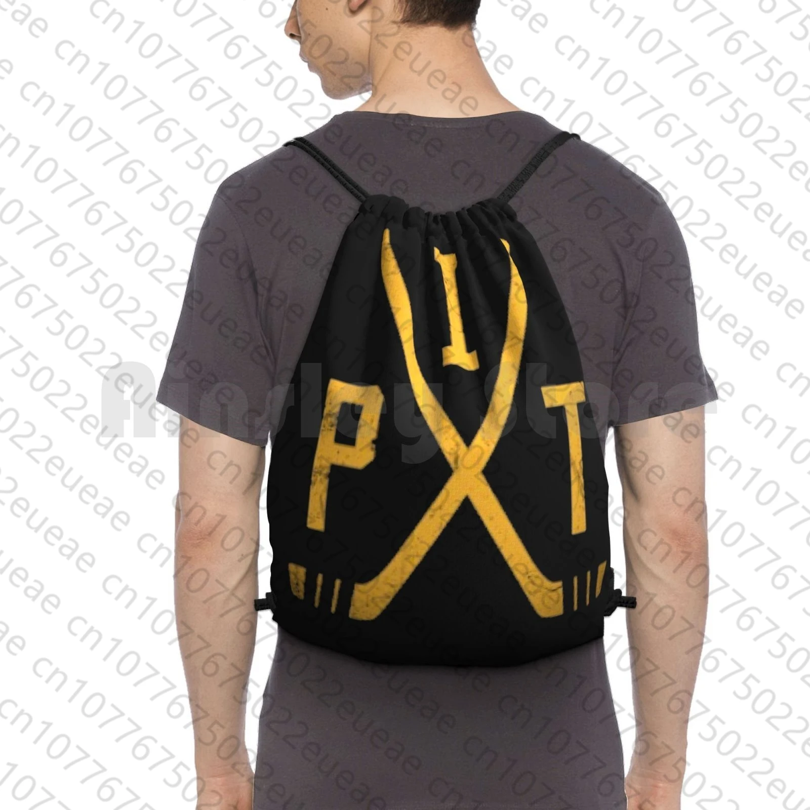 

Hóquei-preto mochila drawstring saco de equitação escalada ginásio hóquei hóquei no gelo profissional esporte esportes