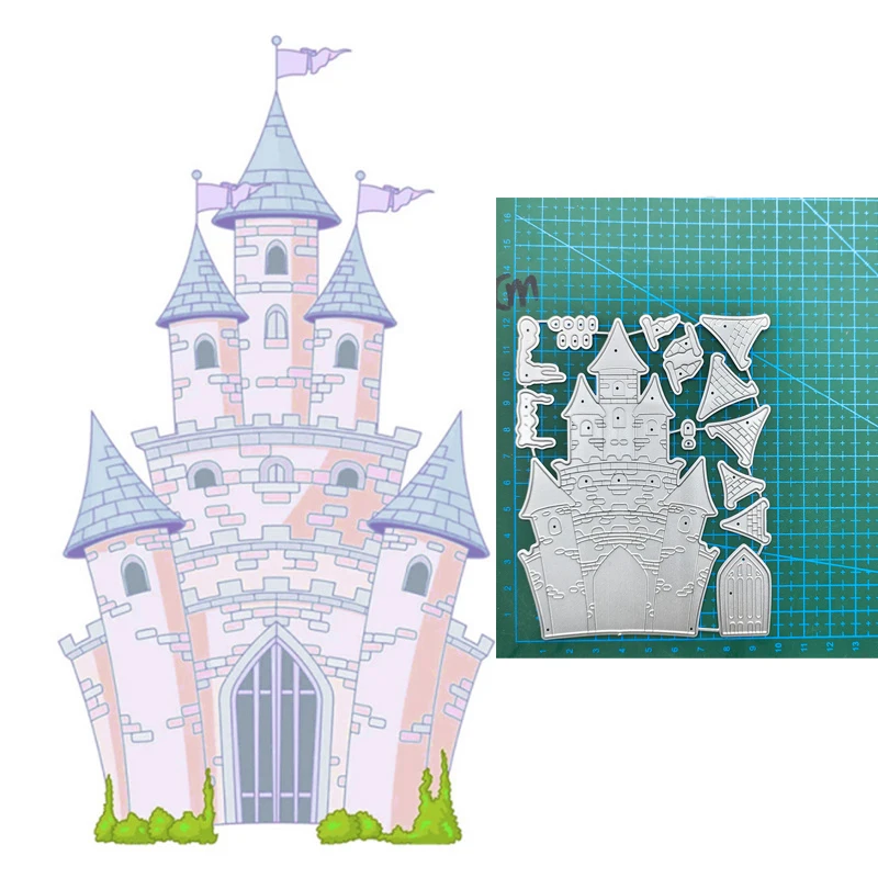 

metal cutting dies cut die mold castle decoration Scrapbook paper craft knife mould blade punch stencils