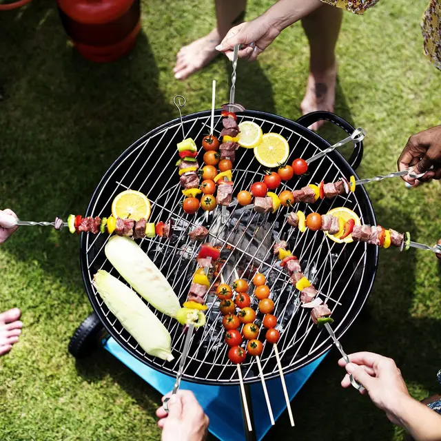 10Db Fém Kabob Nyárs, Lapos Nyárs A Grillezéshez Bbq Rozsdamentes Acél Shish Kebob, Újrafelhasználható Készlet - Image 5