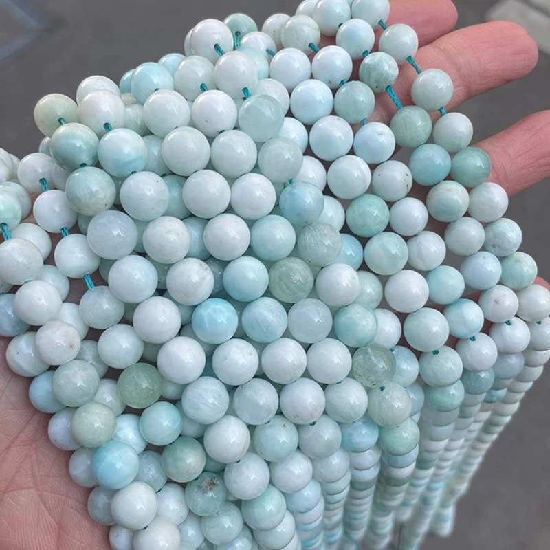Natural Gemstone Blue Hemimorphite Round Spacer Beads For Jewellery Making 15UK - Foto 8