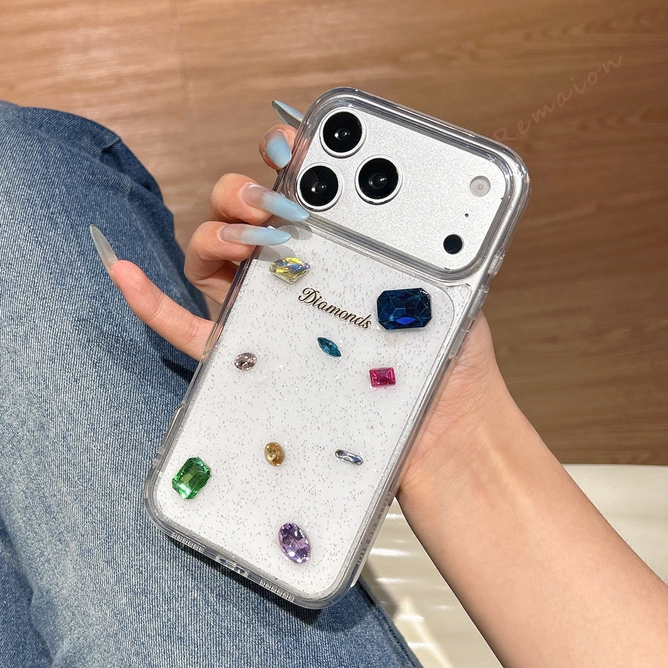 3D Diamond Bling Glitter Phone Case - Shockproof Protector Cover
