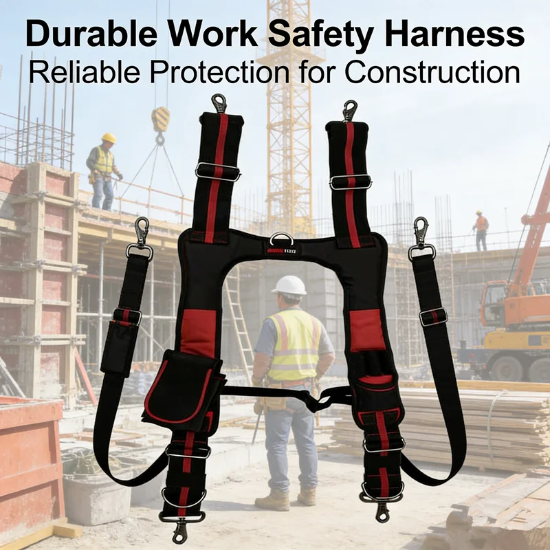 툴후웨이 건설 작업용 서스펜더, 헤비 듀티 작업 도구 벨트 서스펜더, 조절 가능한 스트랩, 내구성 있는 작업 벨트 안전 하네스
